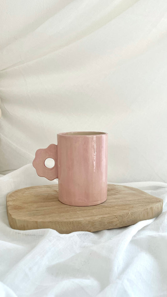 Tall pink mug