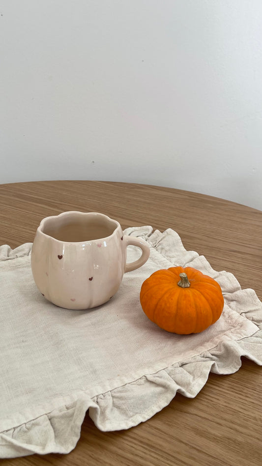 Heart pumpkin mug 🤎🩷