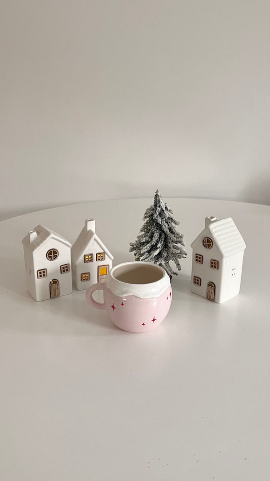 Pink snowy mug