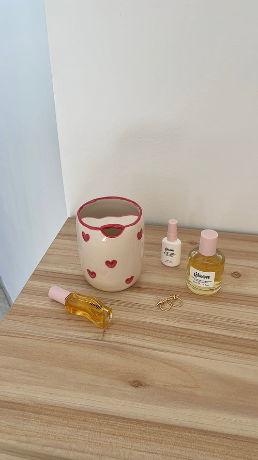 Take away red heart cup