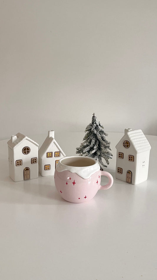 Pink snowy mug