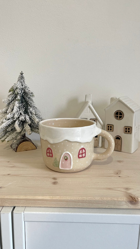 Red cottage mug