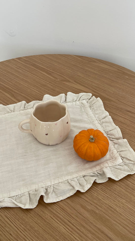 Heart pumpkin mug 🤎🩷