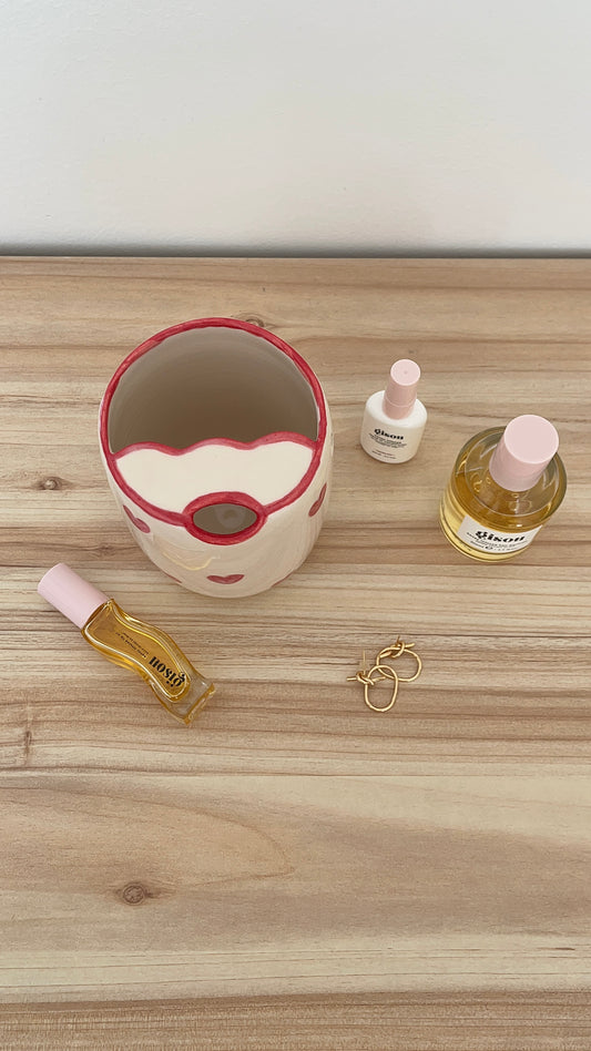 Take away red heart cup